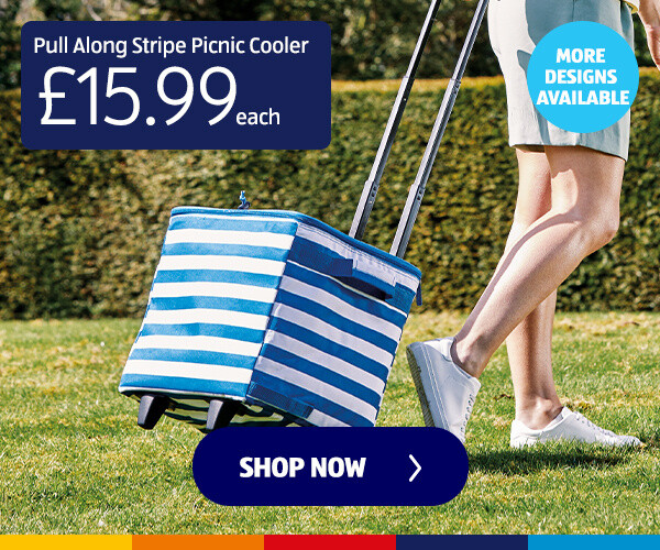 Pull Along Stripe Picnic Cooler