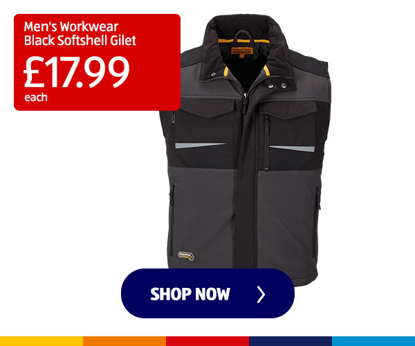 Men's Workwear Black Softshell Gilet - Shop Now