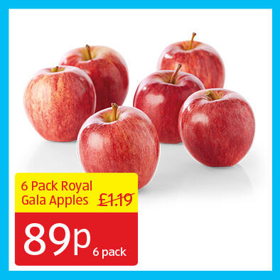6 Pack Royal Gala Apples - 89p 6pack