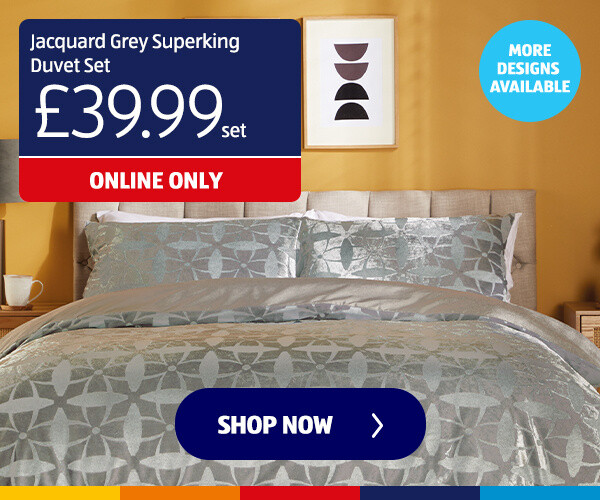 Jacquard Grey Superking Duvet Set