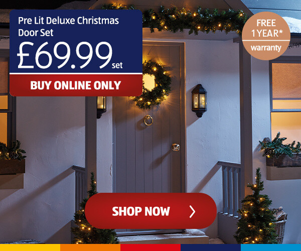 Pre Lit Deluxe Christmas Door Set