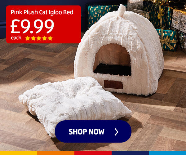 Pink Plush Cat Igloo Bed - Shop Now