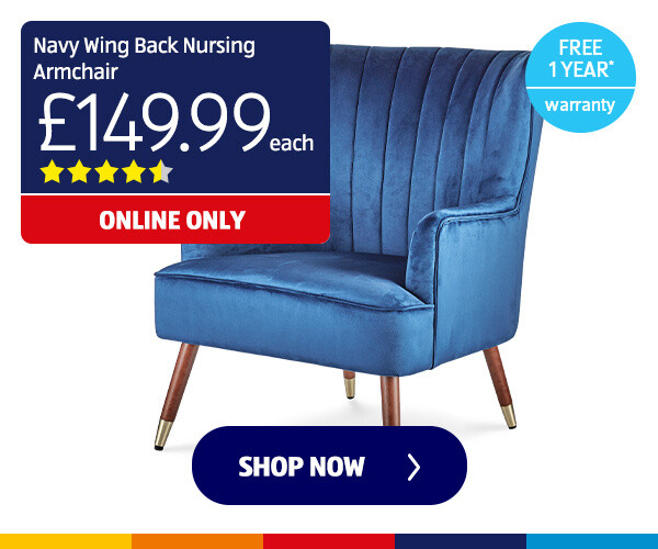 Navy Wing Back Nursing Armchair