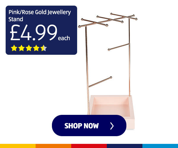 Pink/Rose Gold Jewellery Stand - Shop Now