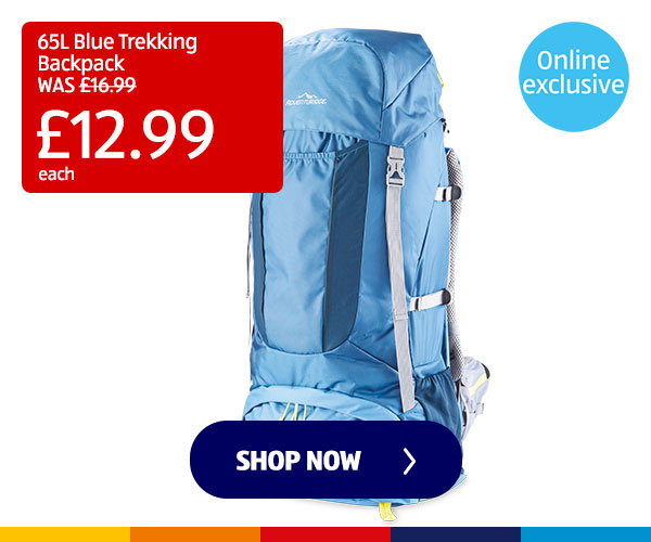 65L Blue Trekking Backpack - Shop Now