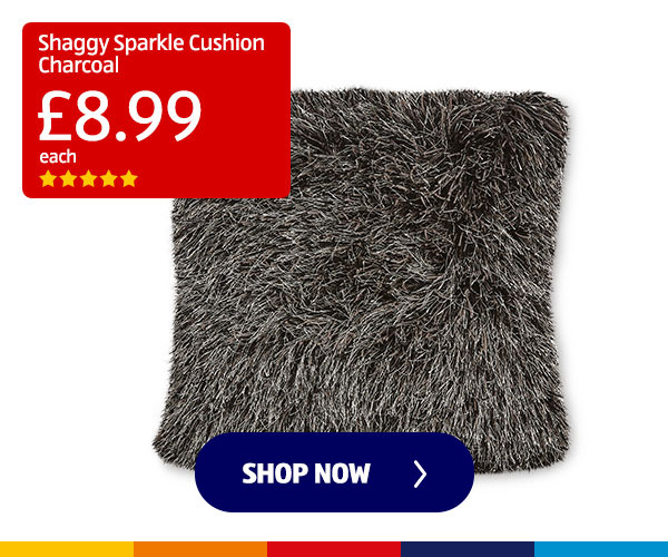 Shaggy Sparkle Cushion Charcoal - Shop Now