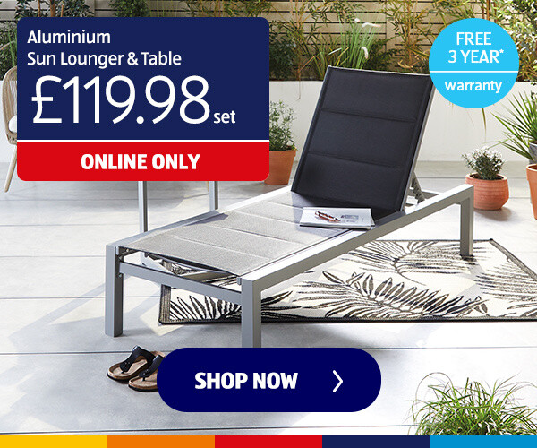 Aluminium Sun Lounger & Table - 119.98 set