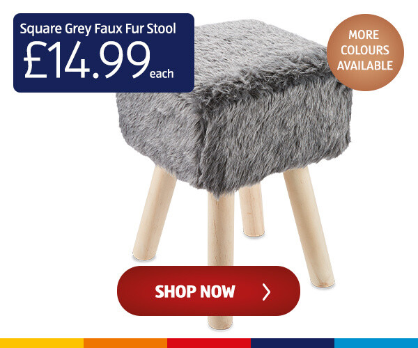 square-grey-faux-fur-stool