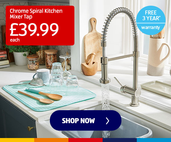 Chrome Spiral Kitchen Mixer Tap - Shop Now