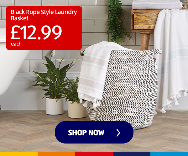 Black Rope Style Laundry Basket - Shop Now