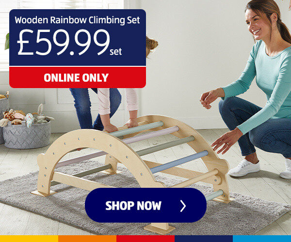 Wooden Rainbow Climbing Set