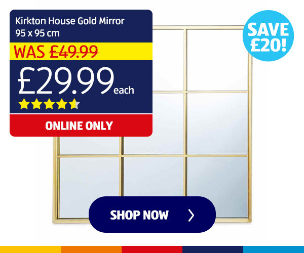 Kirkton House Gold Mirror 95 x 95 cm