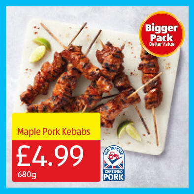 Maple Pork Kebabs - 4.99 680g