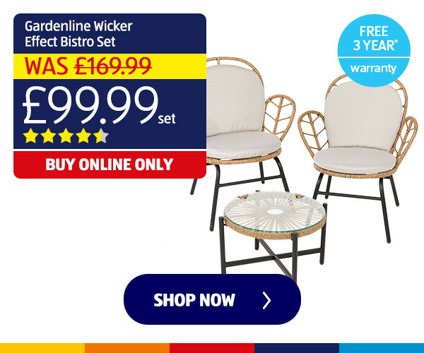 Gardenline Wicker Effect Bistro Set