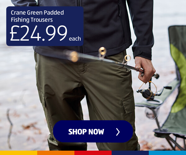 Crane Green Padded Fishing Trousers - Shop Now