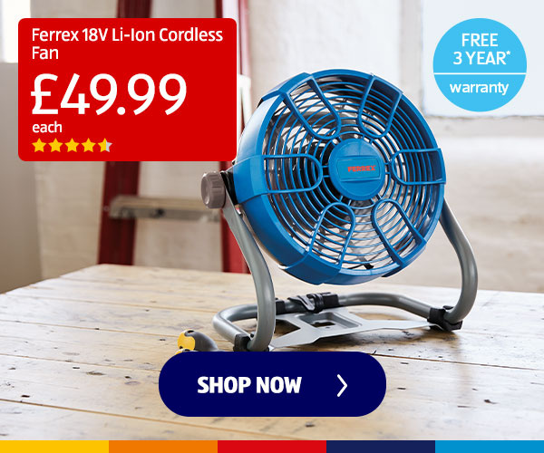 Ferrex 18V Li-Ion Cordless Fan - Shop Now