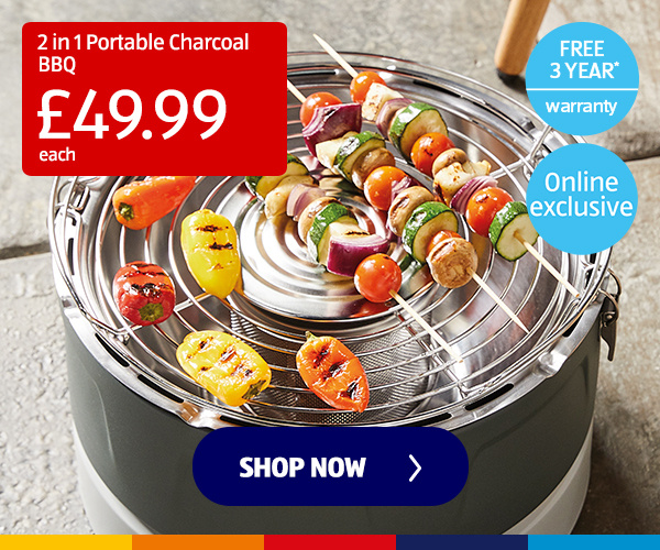 2 in 1 Portable Charcoal BBQ - Shop Now