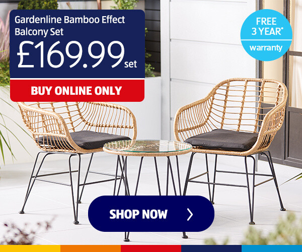 Gardenline Bamboo Effect Balcony Set - Shop Now