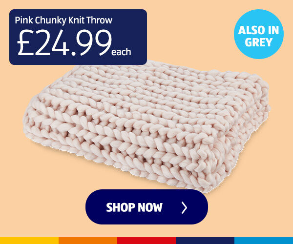 Pink Chunky Knit Throw