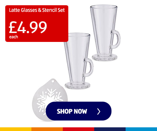 Latte Glasses & Stencil Set - Shop Now