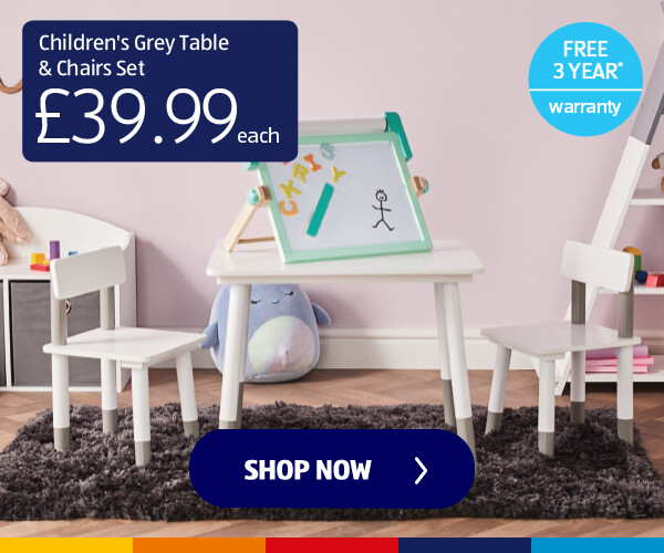 Children's Grey Table & Chairs Set - Shop Now