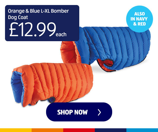 Orange & Blue L-XL Bomber Dog Coat