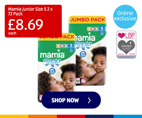 Mamia Junior Size 5 2 x 72 Pack - Shop Now