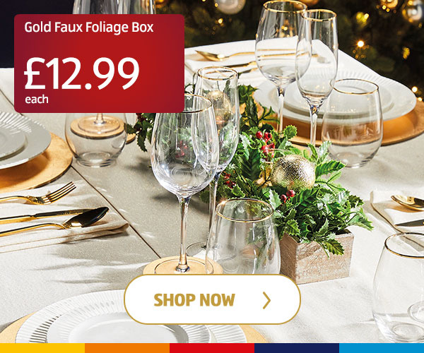 Gold Faux Foliage Box - Shop Now