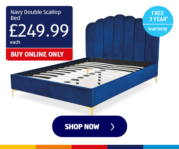 Navy Double Scallop Bed - Shop Now