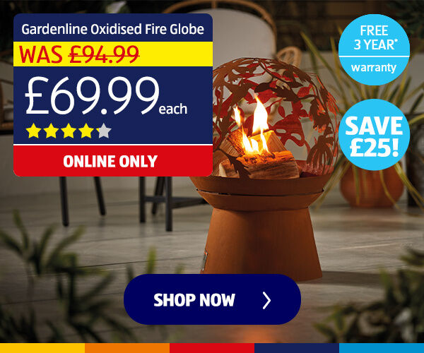 Gardenline Oxidised Fire Globe