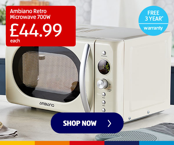 Ambiano Retro Microwave 700W - Shop Now