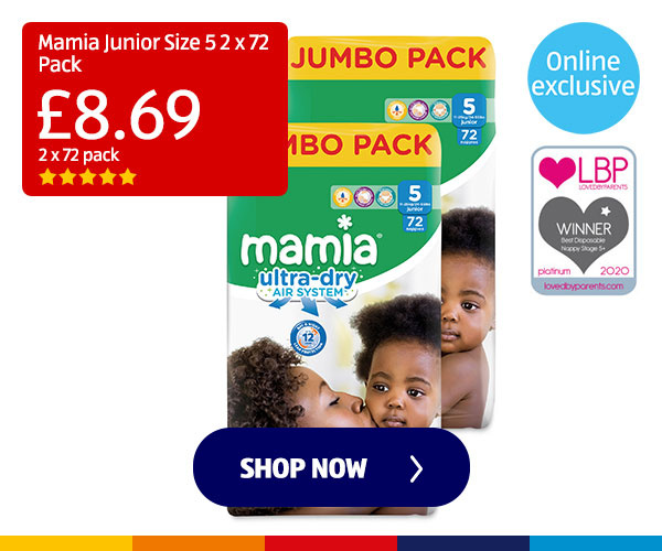 Mamia Junior Size 5 2 x 72 Pack - Shop Now