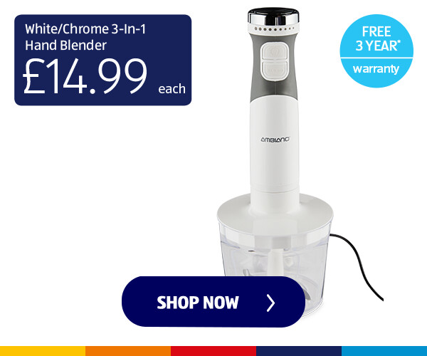 White/Chrome 3-In-1 Hand Blender - Shop Now