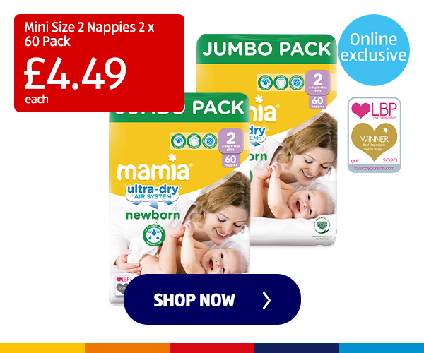 Mini Size 2 Nappies 2 x 60 Pack - Shop Now 