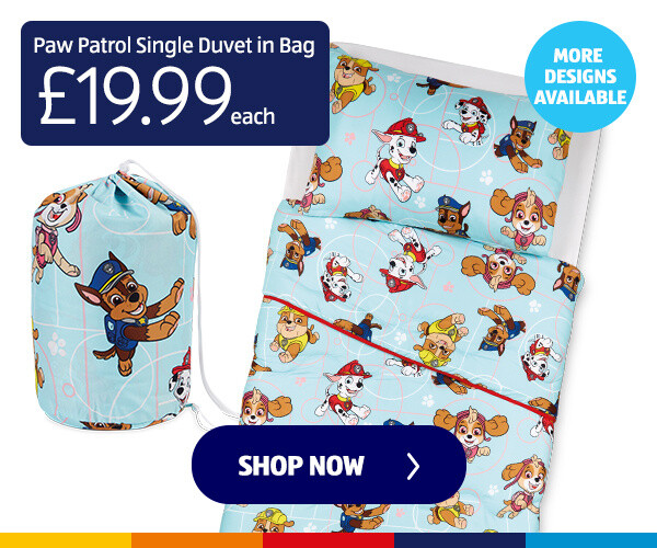 Paw Patrol Single Duvet in Bag - 19.99 each