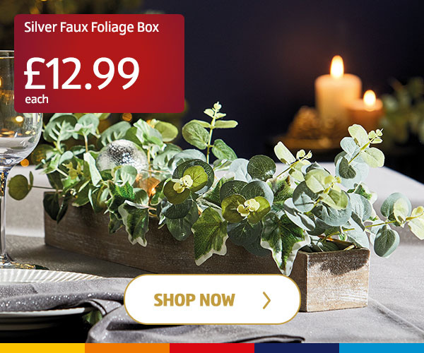 Silver Faux Foliage Box - Shop Now