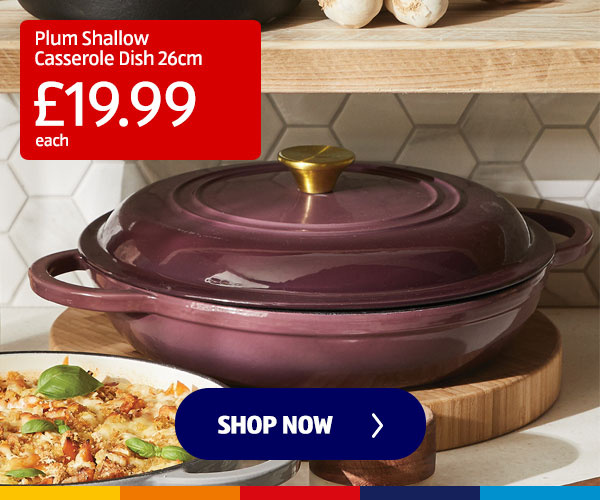 Plum Shallow Casserole Dish 26cm - Shop Now