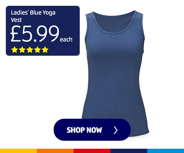 Ladies’ Blue Yoga Vest - Shop Now