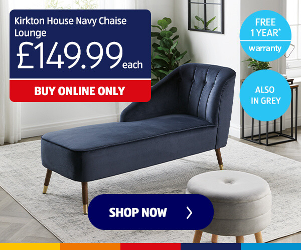 Kirkton House Navy Chaise Lounge