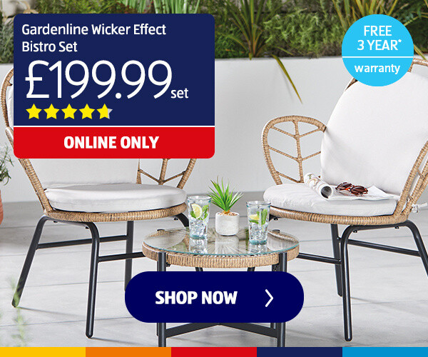 Gardenline Wicker Effect Bistro Set