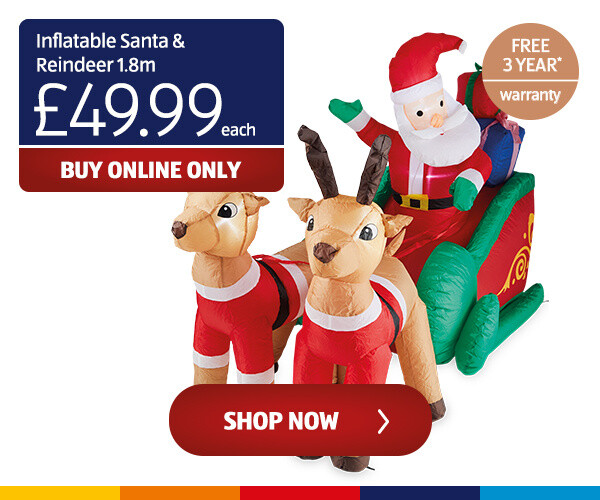 Inflatable Santa & Reindeer 1.8m