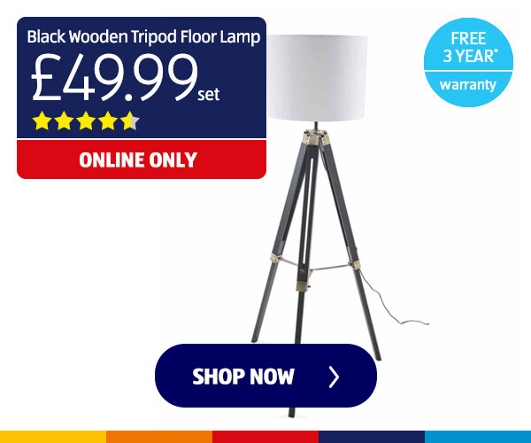 Black Wooden Tripod Floor Lamp