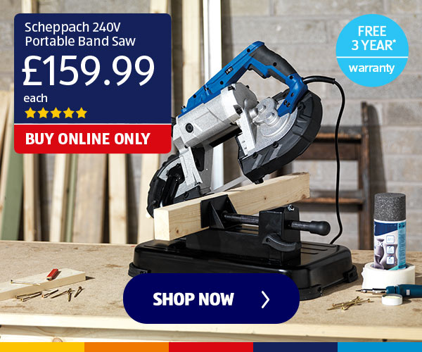 Scheppach 240V Portable Band Saw - Shop Now