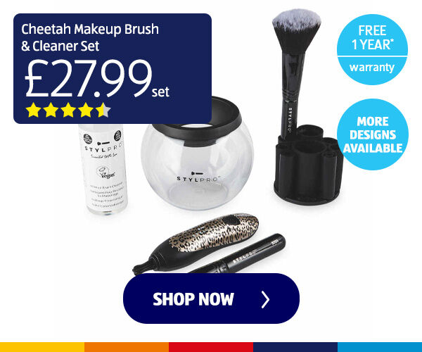 Cheetah Makeup Brush & Cleaner Set