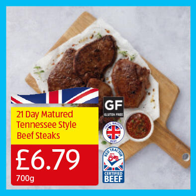 21 Day Matured Tennessee Style Beef Steaks - 6.79 700g