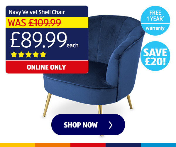Navy Velvet Shell Chair
