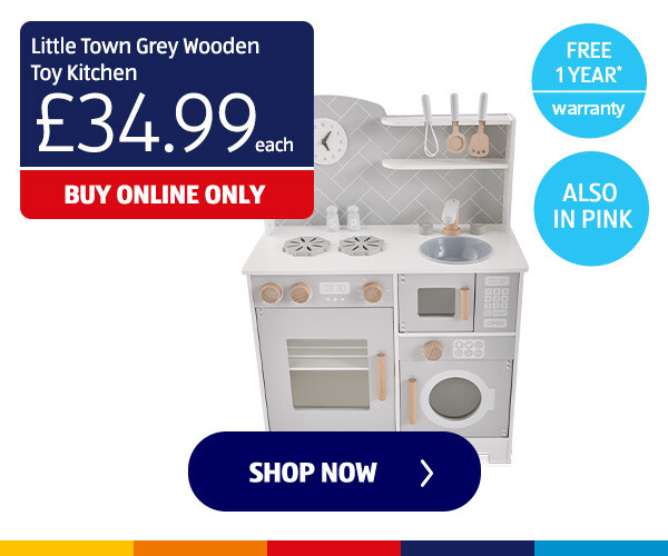 Little Town Grey Wooden Toy Kitchen