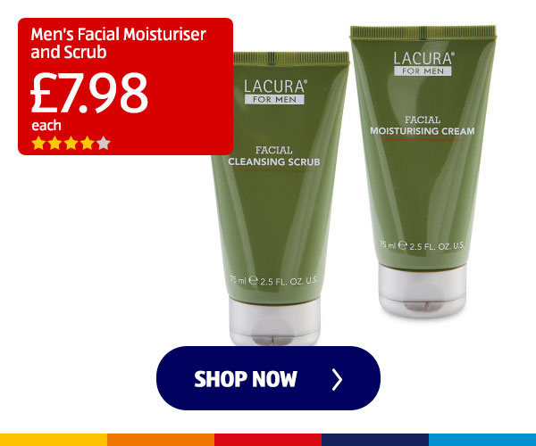 Men's Facial Moisturiser and Scrub - Shop Now