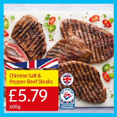 Chinese Salt & Pepper Beef Steaks - 5.79 600g