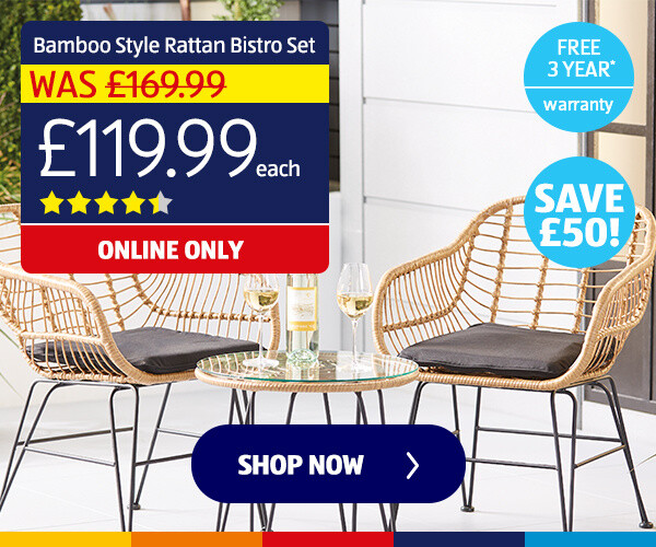 Bamboo Style Rattan Bistro Set